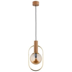 Lampa wisząca ALFA MUFI DREWNIANA 1xE14 19cm | 61153