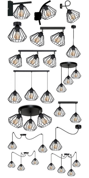 Lampa ścienna kinkiet czarny do pokoju nastolatka druciak fala Wire 1xE27