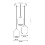 Lampa wisząca SOMBRA MIX, MLP8369, czarna z kolorowymi kloszami, 3x60W E27