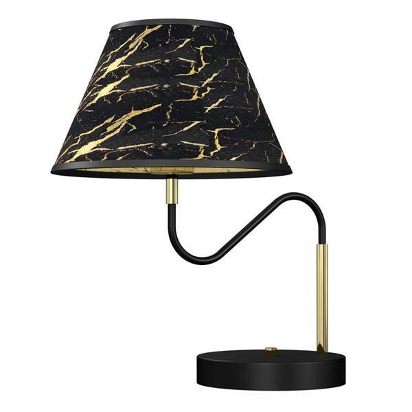 Lampka stołowa HERMES Black/Gold 1xE27 wys. 50cm | czarny złoty