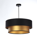 Lampa czarno-złota podwójna walec średnica 50 cm 