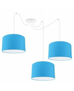 Lampa wisząca do pokoju dziecka niebieskie abażury Pająk 3xE27 led