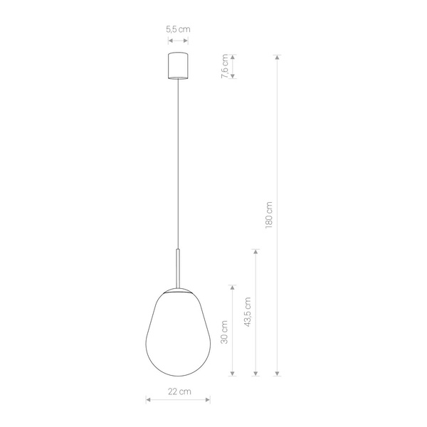Lampa wisząca PEAR S w nowoczesnym stylu | czarny
