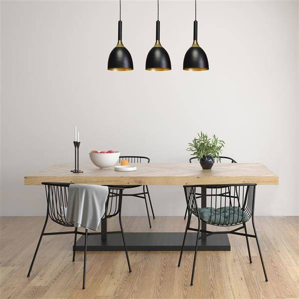 Nowoczesna lampa wisząca listwa CLARK BLACK/GOLD 3xE27 MLP6222
