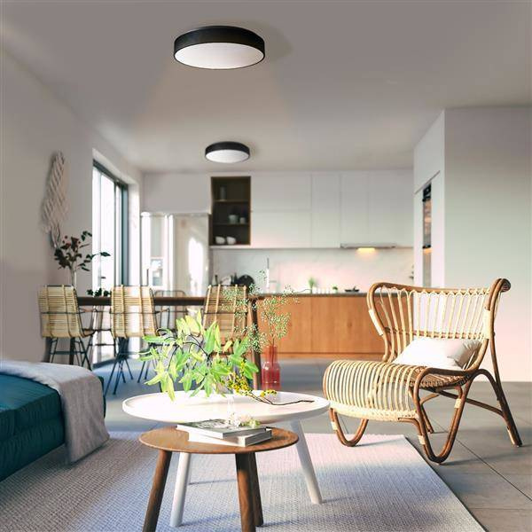 Plafon lampa sufitowa nowoczesna OHIO 32W czarny śr. 60cm