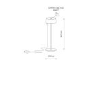 Lampa przenośna AMY LED 2W 3000K 170lm wys.32.5cm szer.10.8 IP54 ściemniacz włącznik | Czarny 11532