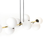 Nowoczesna lampa wisząca nad wyspę biało- złota GRAVITY 6 BL OPAL