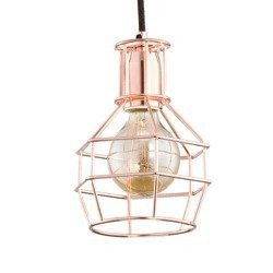 Druciana lampa kratka OBERON miedź/czarna śr. 15,5cm