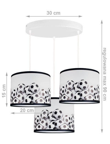 Lampa sufitowa do pokoju piłkarza Mundial 3xE27