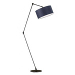 Nowoczesna regulowana lampa podłogowa BARI musztardowy abażur