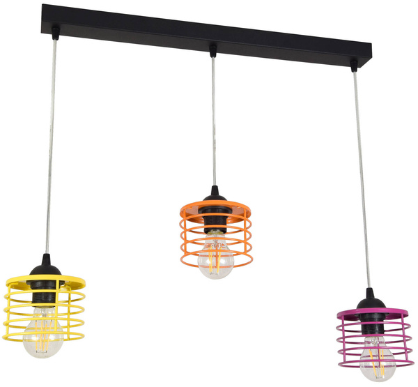 Lampa wisząca do pokoju dziecka kolorowa w stylu loft Linka Edison Koszyk 3