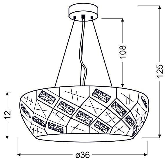 Lampa wisząca biała okrągła kryształki 4xG9 Glance 31-59154
