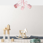 Lampa sufitowa do pokoju dziewczynki różowa w serca loft 3xE27