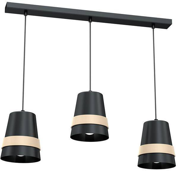 Nowoczesna lampa wisząca listwa VENEZIA BLACK 3xE27 MLP5451