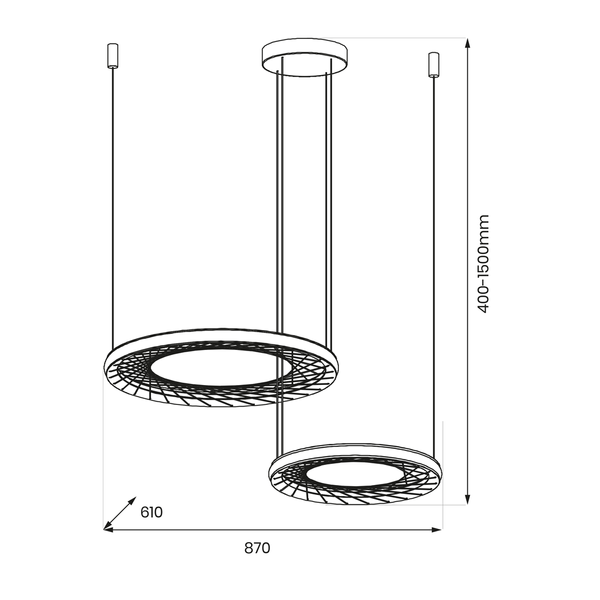 Lampa wisząca NEST 77W LED 61+41cm