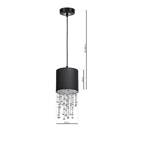 Nowoczesna lampa wisząca ALMERIA BLACK/SILVER 1xE27 MLP6429