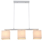 Lampa wisząca biała + beżowy tkany abażur 3x40W Boho Candellux 33-58362