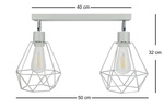 Lampa sufitowa do pokoju dziecka szara druciak nowoczesny w stylu loft Carmen 2xE27