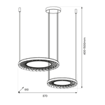 Lampa wisząca NEST 77W LED 61+41cm