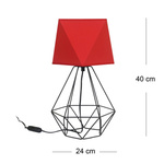 Lampka nocna dla dziewczynki różowa Diament 1XE27 Led 