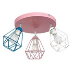 Lampa sufitowa pokoju młodzieżowego Diament Druciak 3xE27 Led