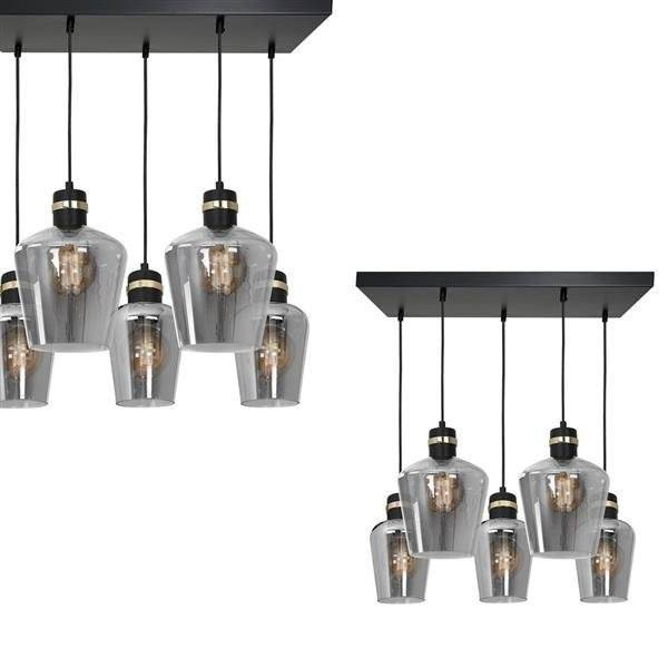 Lampa wisząca prostokąt RICHMOND BLACK / GOLD MLP6543