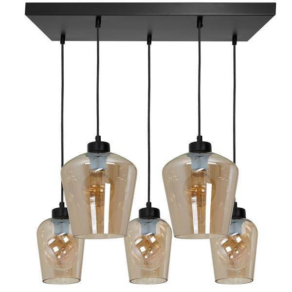 Nowoczesna lampa wisząca prostokąt SANTIAGO AMBER MLP6617