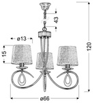 Lampa wisząca chromowa / biały abażur tkany 3x40W Arnika Candellux 33-21663