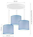 Lampa sufitowa do pokoju chłopca niebieskie abażury Blue Koło 3xE27 Led 