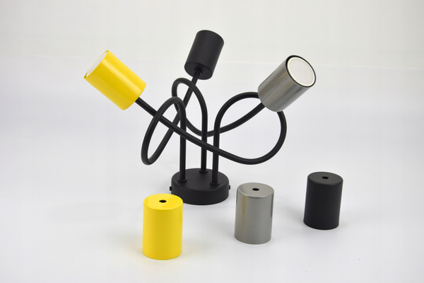 Lampa sufitowa do pokoju młodzieżowego kolorowa Zakręcony Cylinderek 3xGU10 