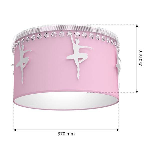 Lampa sufitowa dziecięca z abażurem BALETNICA różowy śr. 37cm
