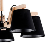 Lampa pająk drewniana JOGA V czarna