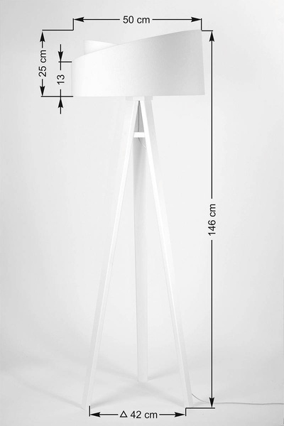 Lampa podłogowa stojąca asymetryczna welurowa Tami Szaro-Biała