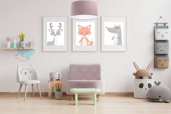 Lampa sufitowa do pokoju dziewczynki różowa średnica 50 cm 