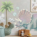 Naklejki na ścianę do pokoju dziecięcego Dinozaur Triceratops Duży XXL