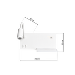 Lampa nocna z półką SHELF WHITE LED 4W+5W+2W ML6343