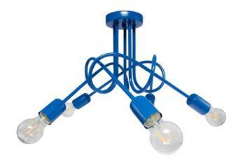 Lampa sufitowa dziecięca granatowa Mondo 5 Loft 5xE27 Led