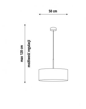 Lampa sufitowa do pokoju dziecka z abażurem 50 cm Tęczowy Cylinder