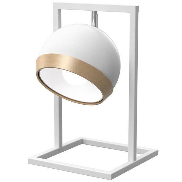 Lampa stołowa nowoczesna kula OVAL biały 40cm