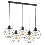 Lampa wisząca ALFA KOMBI CZARNA 5xE27 75cm | 63175