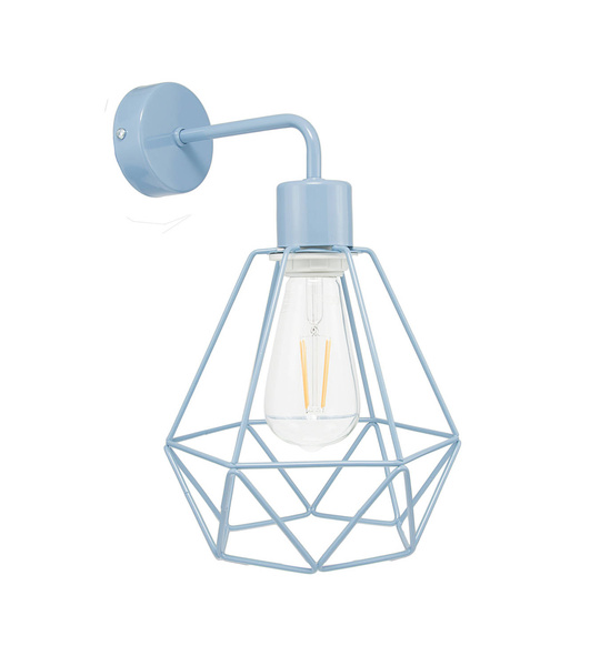 Lampa ścienna do pokoju chłopca i dziewczynki niebieska pastelowa druciak Carmen 1 