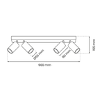 Lampa sufitowa HUDSON, MLP8797, czarna, 4x8W GU10