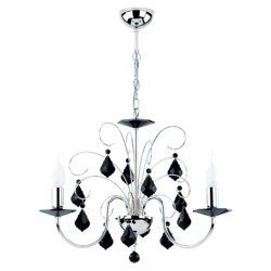 Lampa wisząca nowoczesna żyrandol PALMIRA III czarny/chrom śr. 54cm
