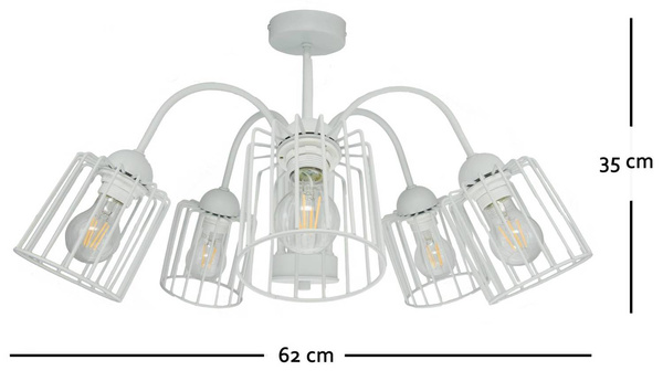 LAMPA SUFITOWA ARCANA 5 SZARA TUBA