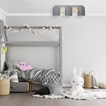 Lampa sufitowa dziecięca MIŚ III szary szer. 66cm