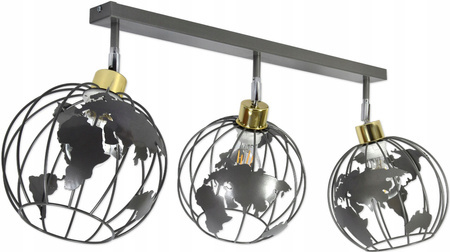 Lampa sufitowa do pokoju młodzieżowego szara listwa Edison Globus 3