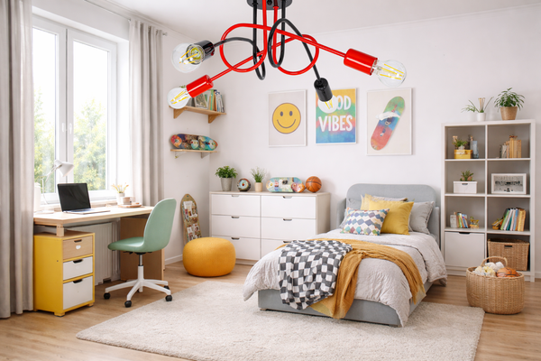 Lampa sufitowa do pokoju dziecka kolorowa Magiczny Zawijas 4xE27 Led 