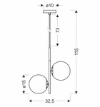 Lampa wisząca czarny mat/złota 2xE14 Duo 32-01269