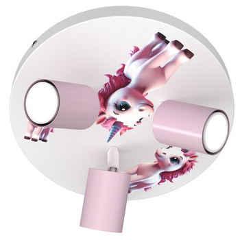 Lampa sufitowa do pokoju dziewczynki Jednorożec GU10