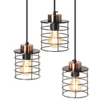 Lampa wisząca sufitowa czarna talerz 3xE27 Glob 33-00408